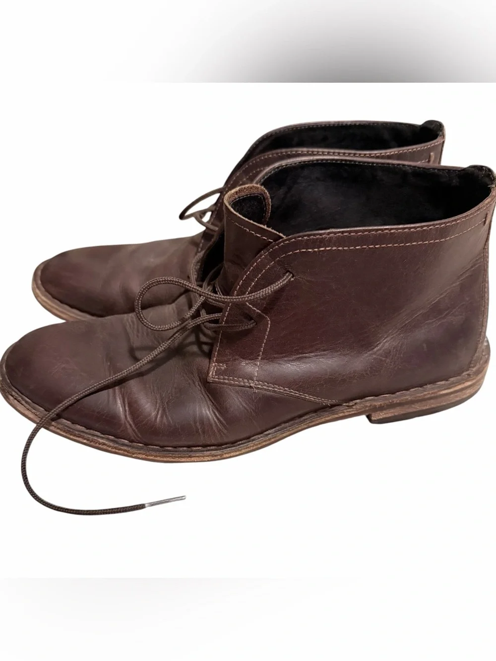 Men's Dark Brown Leather Chukka Boots - Classic Lace-Up